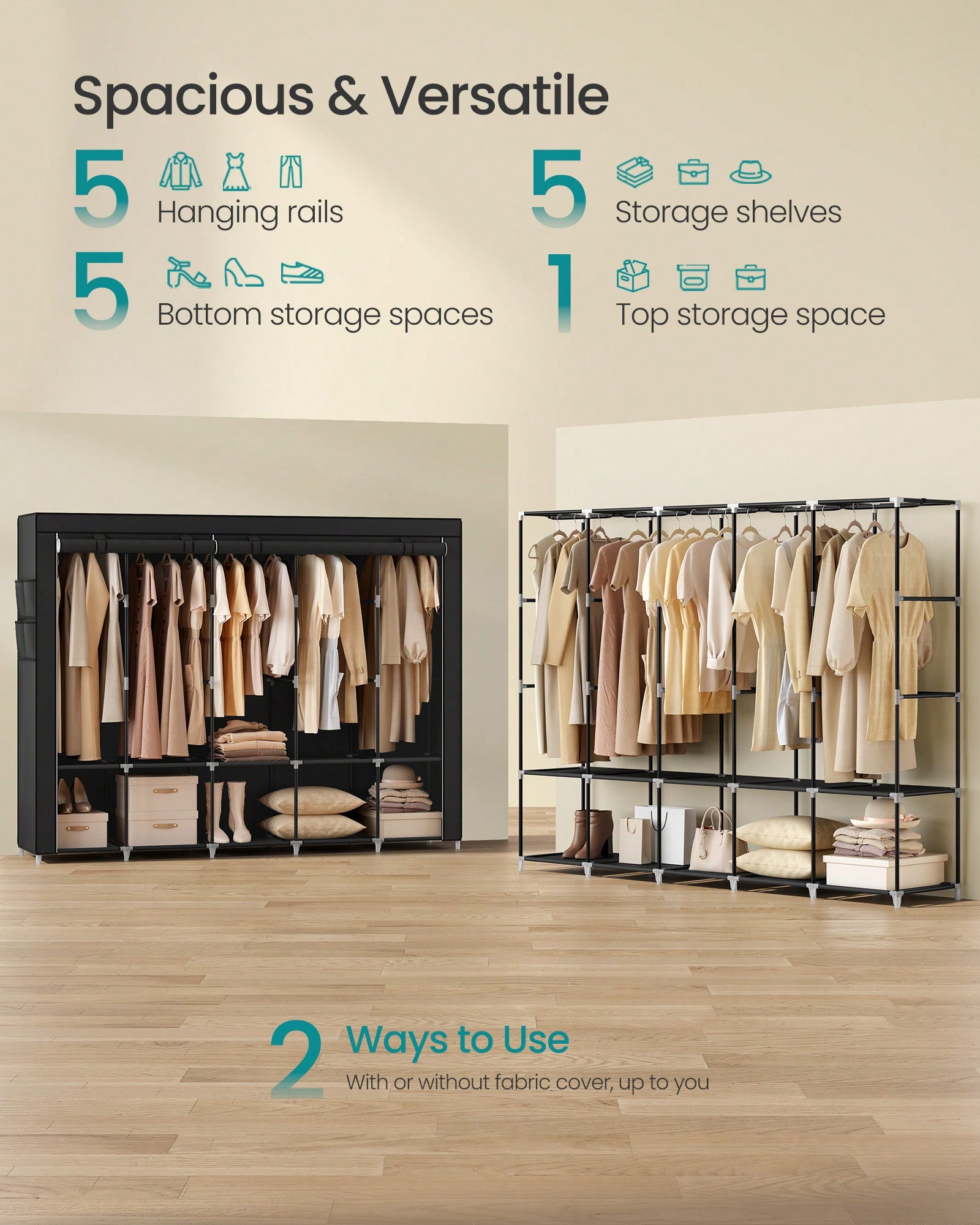 Lemari Pakaian Portabel Ekstra - Wardrobe Closet Portable Fabric Cover ulasan dan harga