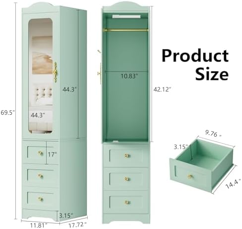 Lemari Pakaian Armoire, Lemari - Full Length Mirror Jewelry Armoire ulasan dan harga