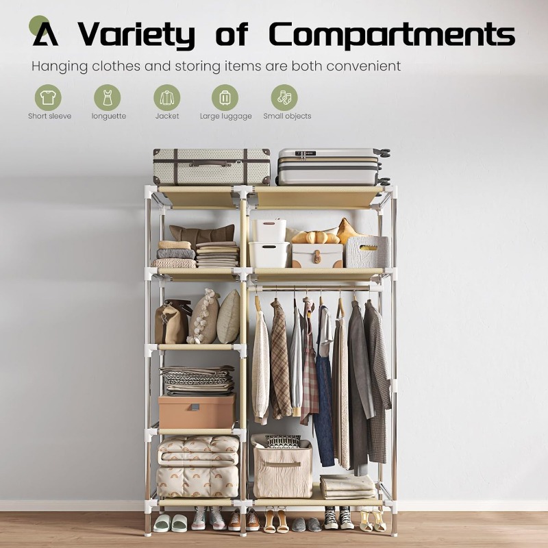 Lemari Pakaian Portabel, Lemar - Wardrobe Closet Portable Fabric Cover ulasan dan harga