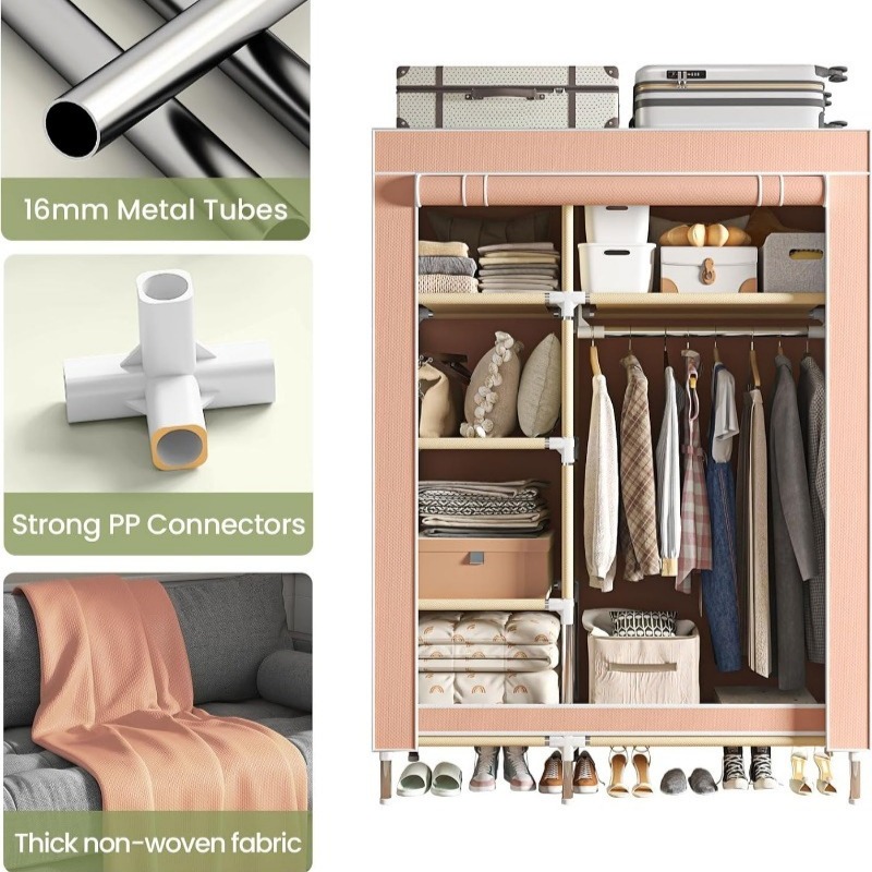 Lemari Pakaian Portabel, Lemar - Wardrobe Closet Portable Fabric Cover ulasan dan harga