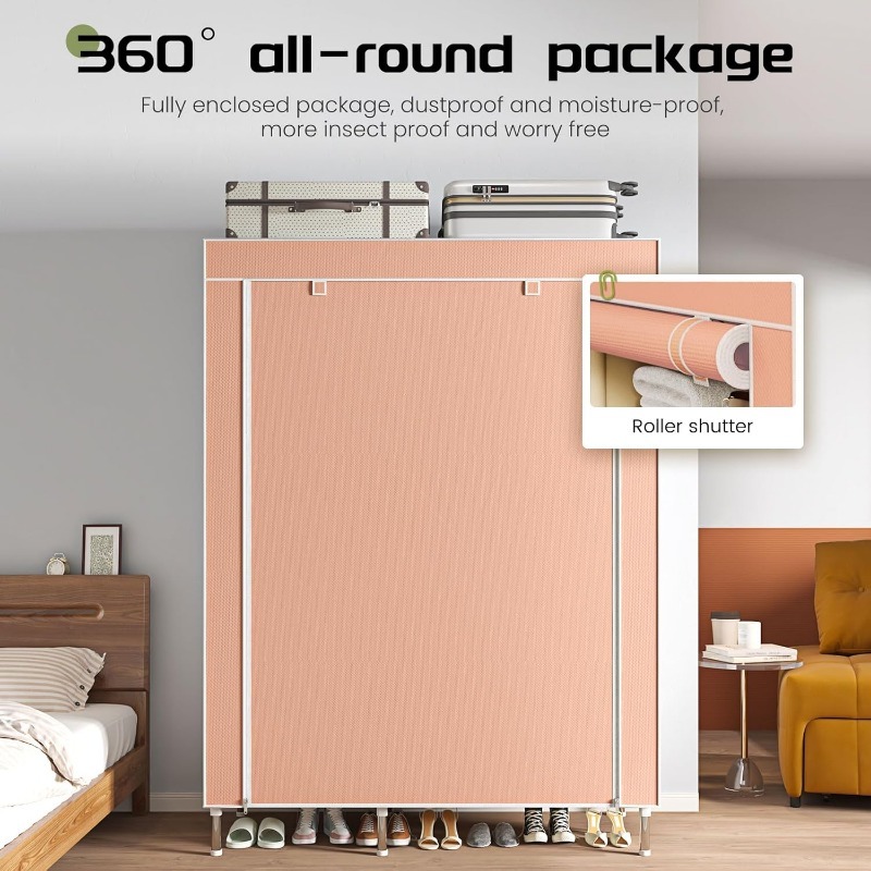 Lemari Pakaian Portabel, Lemar - Wardrobe Closet Portable Fabric Cover ulasan dan harga