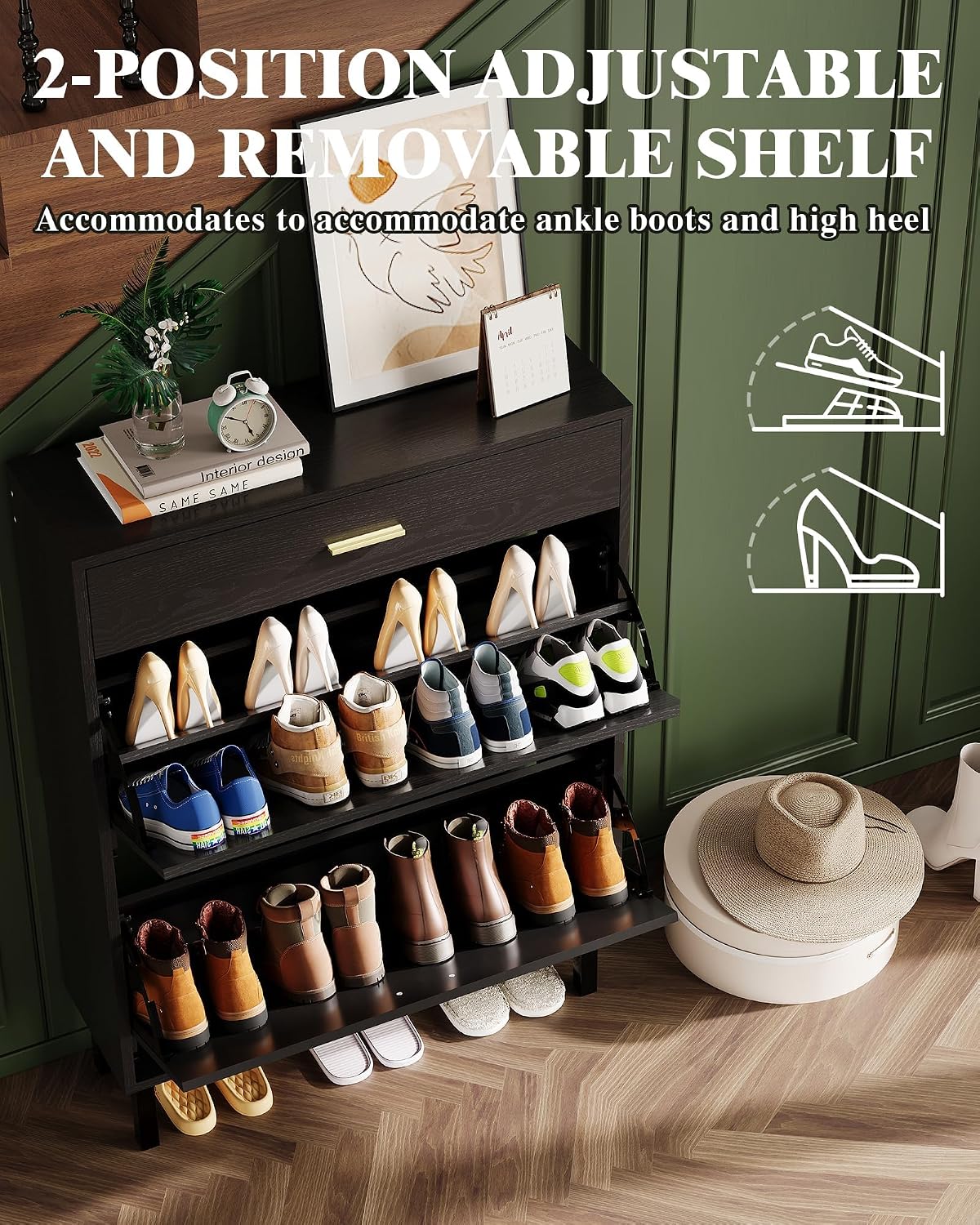 Lemari Sepatu Sempit untuk Pin - Shoe Rack Cabinet Narrow Entryway ulasan dan harga