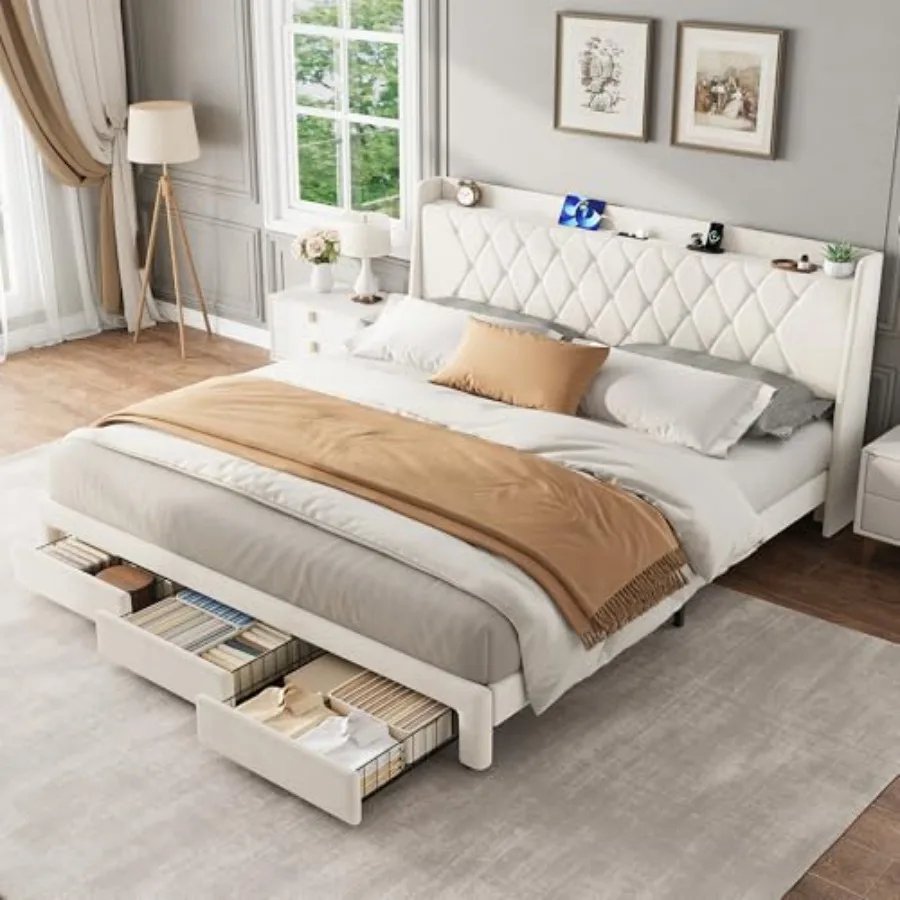 Rangka Tempat Tidur Platform B - King Size Bed Frame With Storage Drawers ulasan dan harga