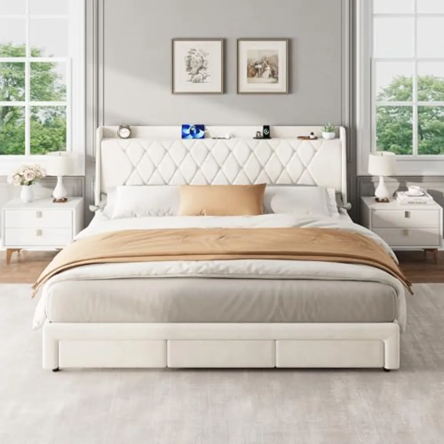 Rangka Tempat Tidur Platform B - King Size Bed Frame With Storage Drawers ulasan dan harga