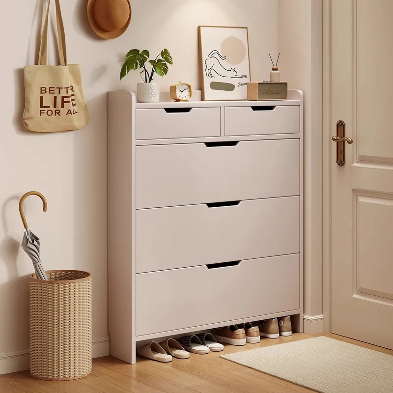 Lemari Sepatu Inti Kayu Solid  - Shoe Rack Cabinet Narrow Entryway ulasan dan harga