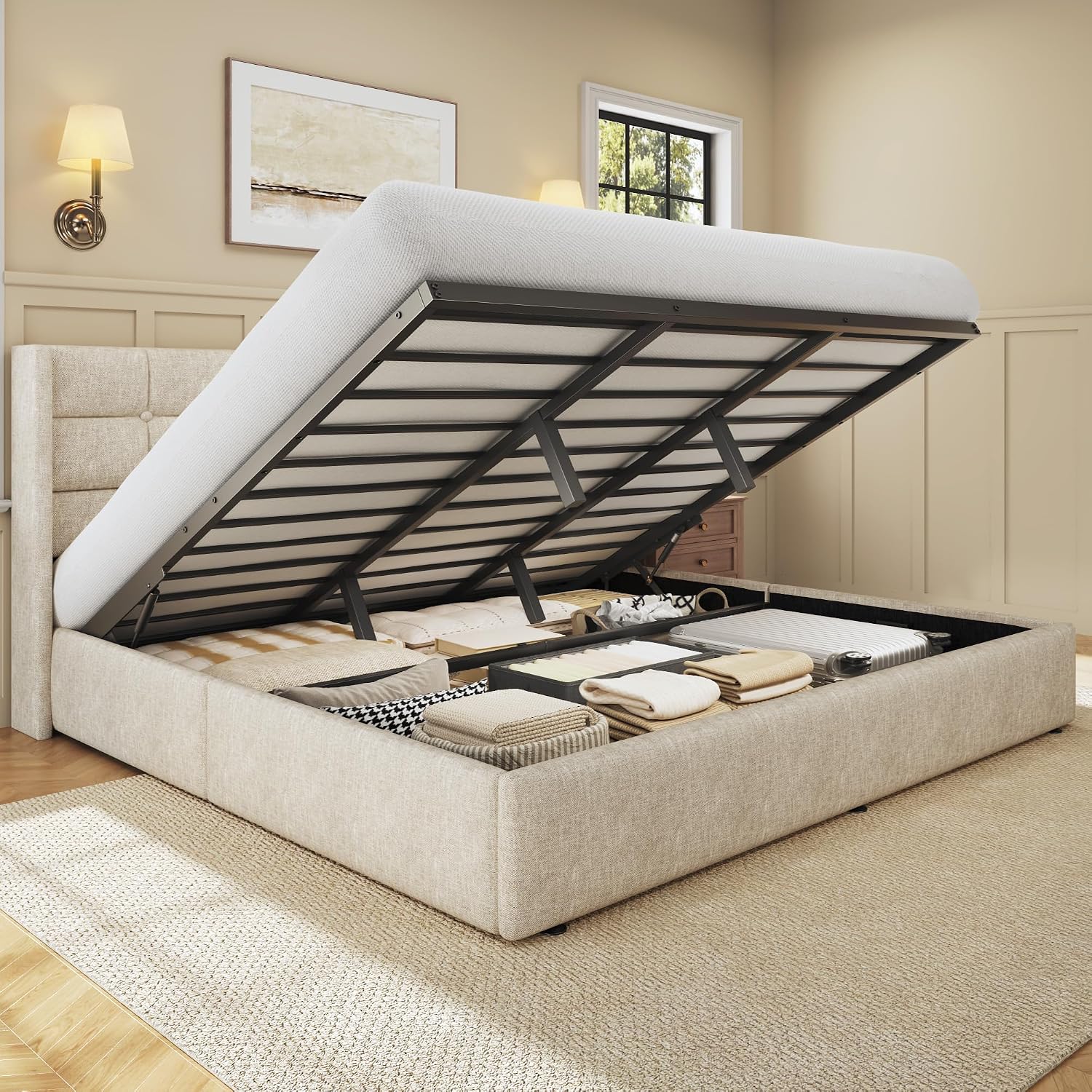 Rangka Tempat Tidur King Size  - Gas Lift Storage Bed Hydraulic ulasan dan harga