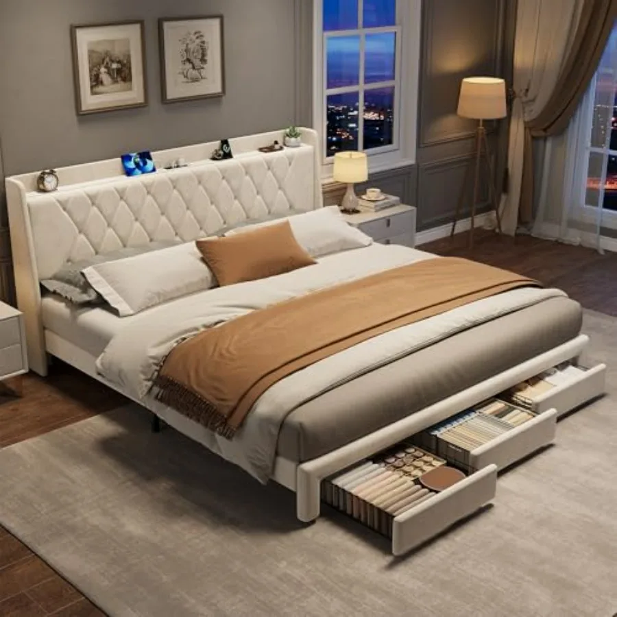 Rangka Tempat Tidur Platform B - King Size Bed Frame With Storage Drawers ulasan dan harga