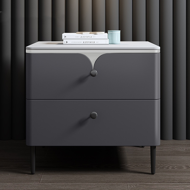 Meja Samping Tempat Tidur Kayu - Solid Wood Nightstand 2 Drawers ulasan dan harga