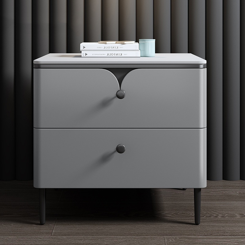 Meja Samping Tempat Tidur Kayu - Solid Wood Nightstand 2 Drawers ulasan dan harga
